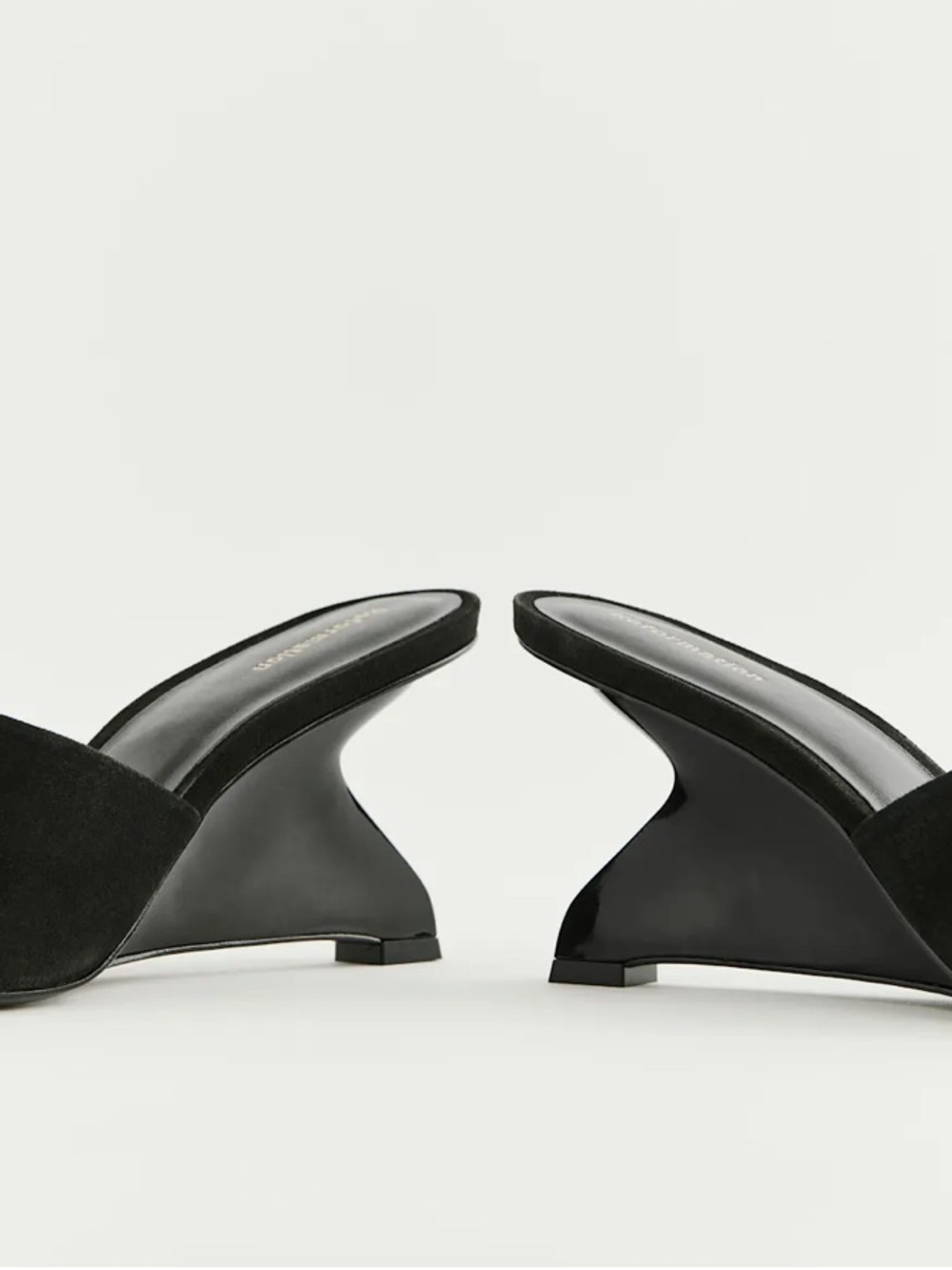 Reformation Enya Wedge Sandal Black Suede - Size 7 - Picture 6 of 6